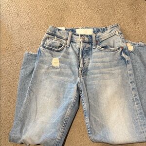 MOTHER Light Blue Distressed Jeans